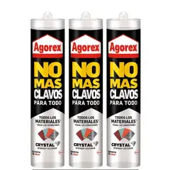 HENKEL - Pack 3 Adhesivos Montaje No Mas Clavos Agorex Transparente 290g