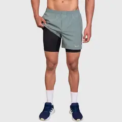 KONKO ACTIVE - Short Deportivo Hombre Con Calza 2 en 1 Doble Capa Perfect Forest Konko