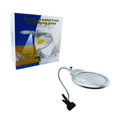 GENERICO - Lupa Con Lampara LED, Con Broche Y Cuello Flexible