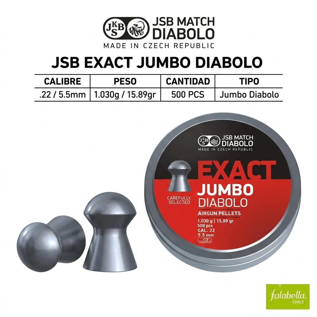 GENERICO - Postón Jsb Exact Jumbo 15,89 Gr-cal 5,5 500pcs