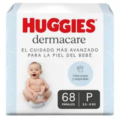 HUGGIES - Pañales Dermacare Etapa 1P Cuidado Mas Avanzado para la Piel 68 Unidades