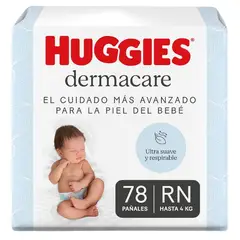 HUGGIES - Pañales Dermacare Etapa 0RN Con Corte Umbilical 78 Unidades