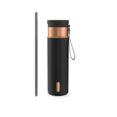 CONTIGO - Botella Mug Vaso Termico Snapseal 710ml Negro Cobre