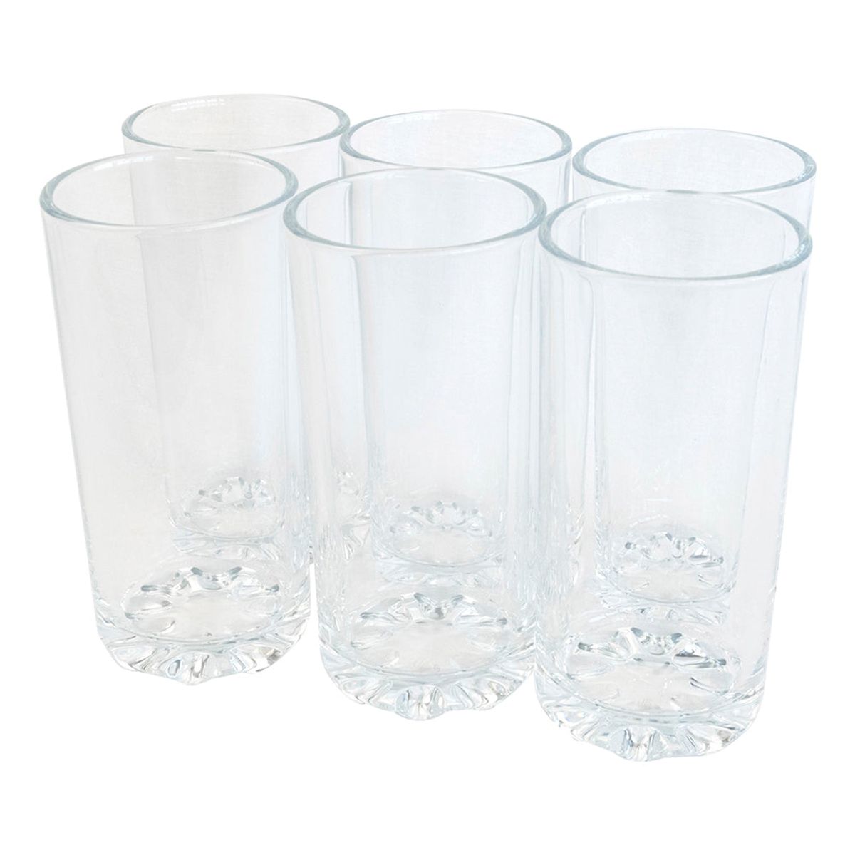 DORAL - SET 6 VASOS DE VIDRIO LARGOS JAZZ GLASSGOW 300 ML DORAL