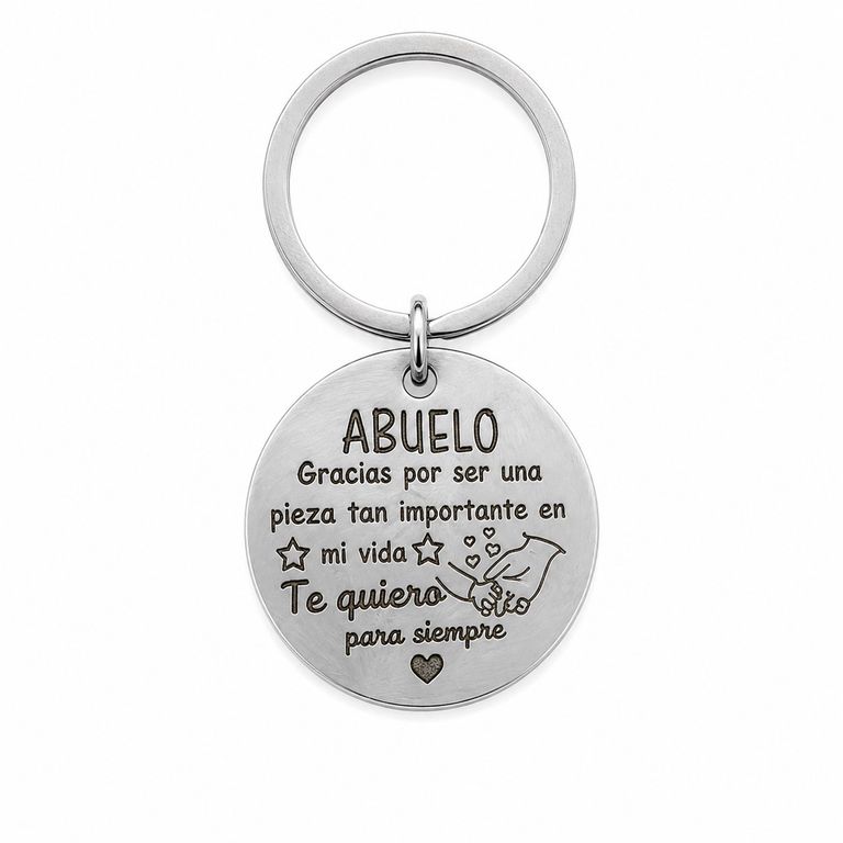 Llavero Amor Abuelo Acero Inoxidable Plateado TALLA UNICA