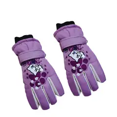 GENERICO - Guantes de Niñas en Morado para Nieve esquí o snowboard.