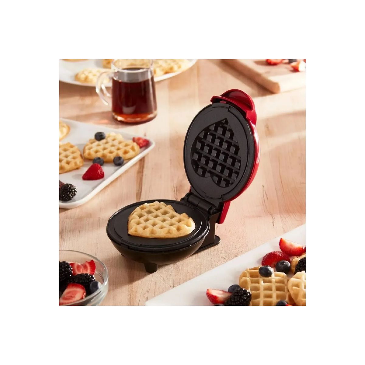 GENERICO - Waflera Corazon Antiadherente Mini Maquina Para Waffles