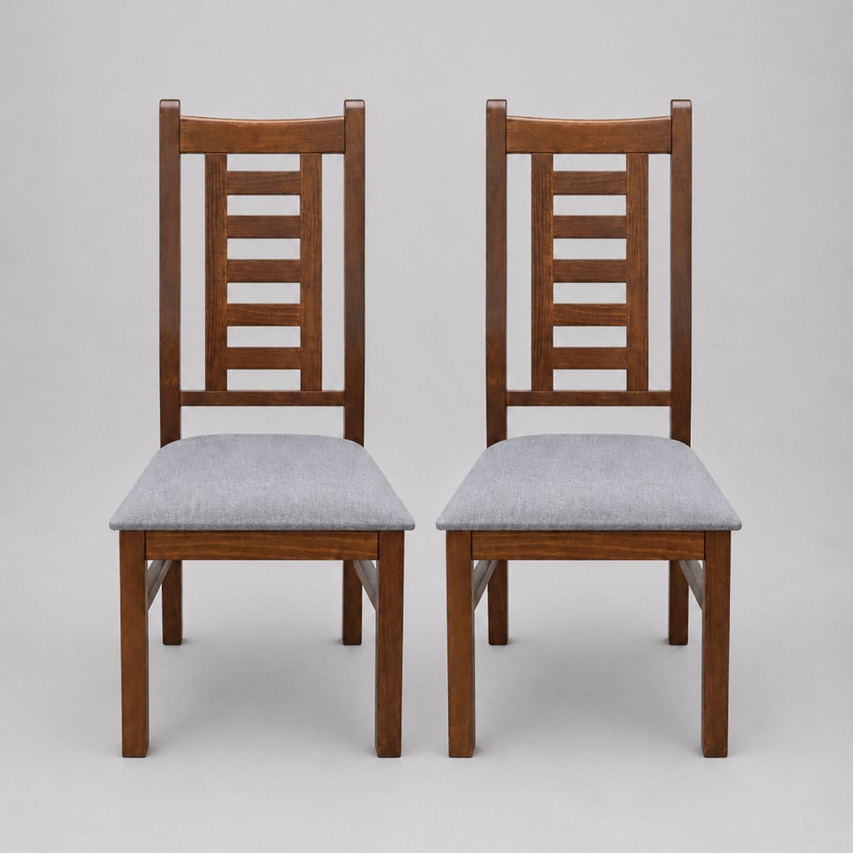 GENERICO - Pack 2 Sillas Walnut de Madera Pino Color Miel, Tapiz Celeste