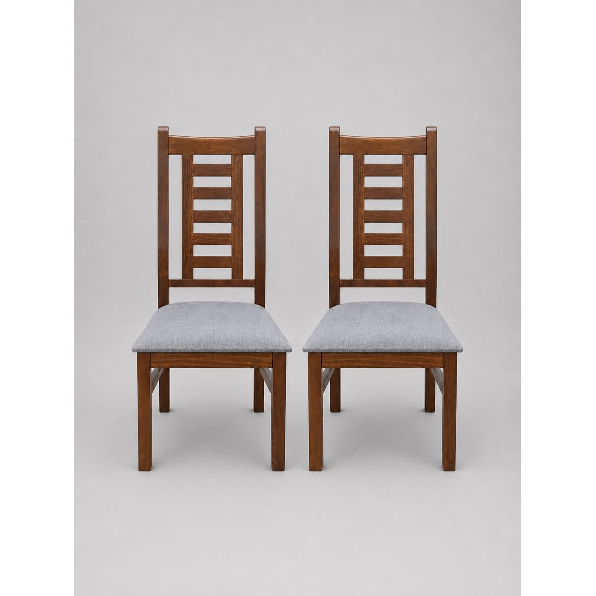 GENERICO - Pack 2 Sillas Walnut de Madera Pino Color Miel, Tapiz Celeste