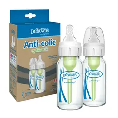 DR BROWN'S - Pack 2 Mamaderas Anticólico Estándar Vidrio 120ml Dr. Brown´s