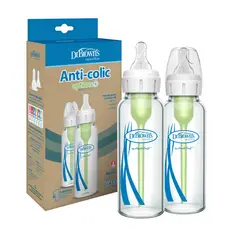 DR BROWN'S - Pack 2 Mamaderas Anticólico Estándar Vidrio 250ml Dr. Brown´s