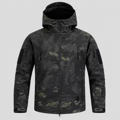 COMANDOS TACTICOS - Chaqueta Táctica Militar Softshell Multicam Black Impermeable Forro Polar