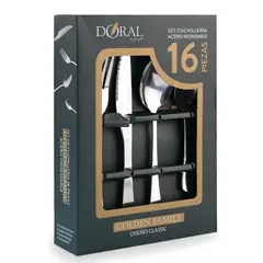 DORAL - SET DE CUBIERTOS GOLDEN FAMILY CLASSIC ACERO INOXIDABLE 16 PCS