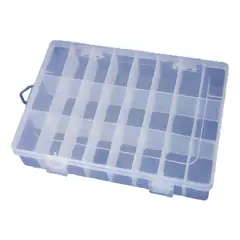 GENERICO - Caja Plástica Organizadora Transparente Asiatica 24 Compartimentos Ajustables BELUG