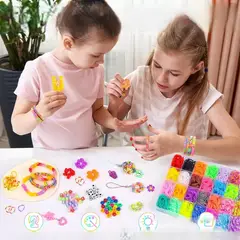 GENERICO - Kit de Creación para hacer Pulseras de Goma 2500 uds
