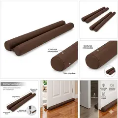 GENERICO - Burlete Protector Doble Para Puerta 95cm Aislante Térmico Y Acústico Café