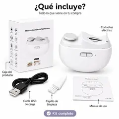 GENERICO - Cortauñas Eléctrico Recargable USB Lima Manicure Pedicure