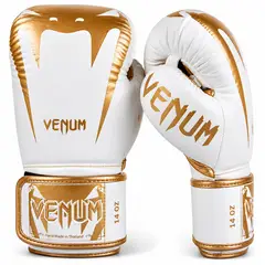 VENUM - GUANTES DE BOXEO GIANT 3.0 CUERO NAPPA TAILANDIA - BLANCO DORADO - 14 ONZAS