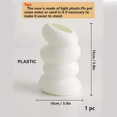 VATYERTY - Elegante jarrón de plástico blanco en espiral de inspiración nórdica