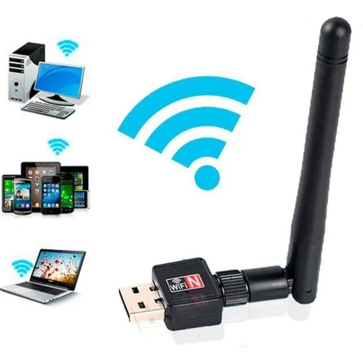 GENERICO - Antena Wifi Lan Mini USB 300mbps 2.0 Wireless Pc Notebook