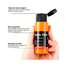 OFERTABKN - Kit De Pintura Acrílica 24 Colores 60 Ml