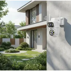 IRM - Camara Vigilancia Wifi Exterior Doble Lente Inalambrica Vision Nocturna
