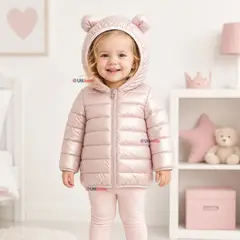 JUMP KIDS - Parka Bebé Niña Rosada Térmica Acolchada Con Orejitas Beautiful Pink