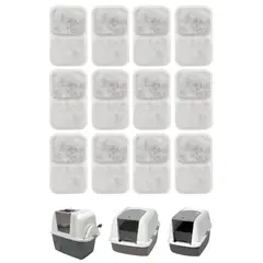 GENERICO - Pack 12 filtros para arenero baño gato Catit Smarsift, Jumbo, Mediano