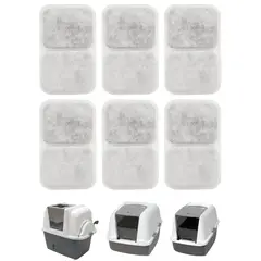 GENERICO - Pack 6 filtros para arenero baño gato Catit Smarsift, Jumbo, Mediano