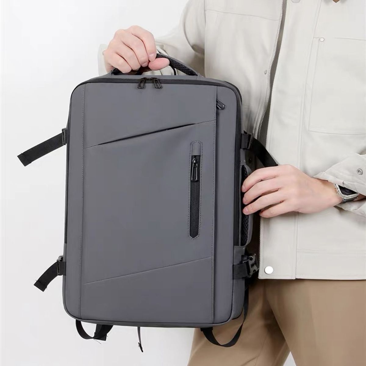 MOMO - Mochila Maleta Impermeable Antirrobo Expansible 35l Usb