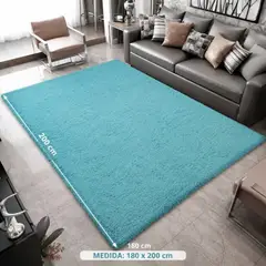 TOPBABY - Alfombra Shaggy/Peluda Color Turquesa 180 x 200cm