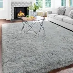 TOPBABY - Alfombra Peluda Tipo Shaggy Color Gris 200 x 240cm