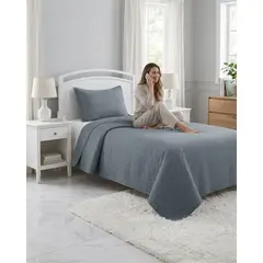 GENERICO - Cubrecama Quilt Verano Plaza y Media Suave Fresco Con Funda