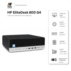 HP - Computador 800 G4 I7 8th 16GB 256GB - Win11 Office - Reacondicionado Profesional
