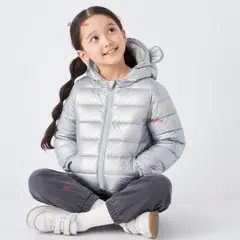 JUMP KIDS - Parka Bebé Niña Gris Metálica Térmica Acolchada Con Orejitas Gray Shiny