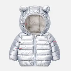 JUMP KIDS - Parka Bebé Niña Gris Metálica Térmica Acolchada Con Orejitas Gray Shiny