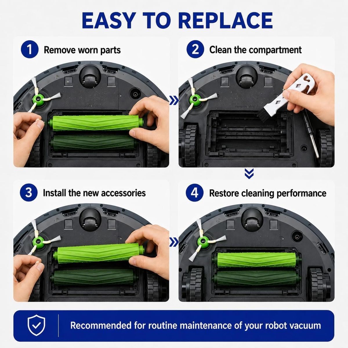 TSKY CHILE SHOPPING - 8en1 Accesorios de piezas de repuesto Compatible con iRobot Roomba i3 i4 i5 i7 i6 i8 j5 J7 E5 E6 E7