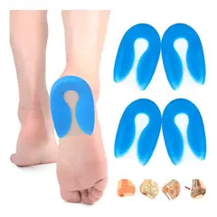 GENERICO - 2 Pares Talonera Forma U Plantillas Ortopédicas Gel Calcáneo Fascitis Plantar Alivio Dolor
