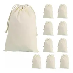 GENERICO - Pack 10 Bolsa De Lona Cordón De Ajuste Cierre 20x30cm