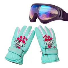 GENERICO - Set de Guantes más Antiparras Tornasol en Turquesa para niñas