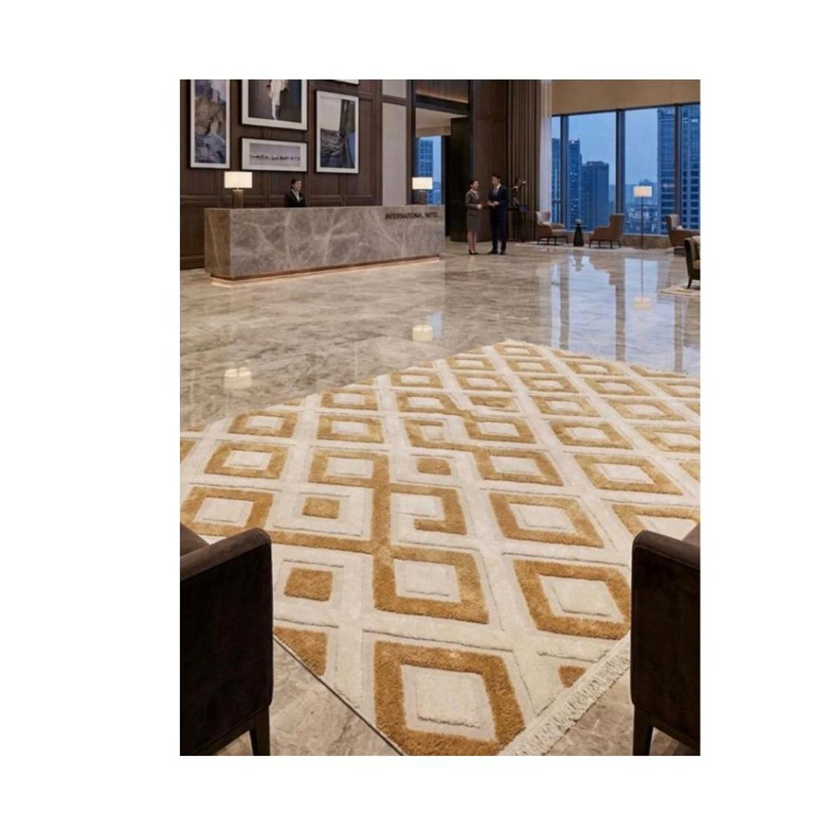 GENERICO - Alfombra Rectangular Jacquard Aterciopeladas Moderno 180x200cm fya