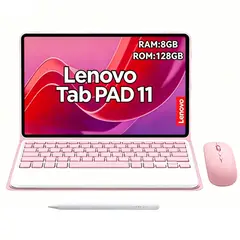 LENOVO - Tablet Pad 11 2025 8GB+128GB WiFi y Ratón inalámbrico Bluetooth &Teclado & Lápiz-Rosa