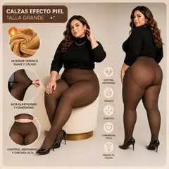 MOVI - Medias panty efecto piel forro térmico XL