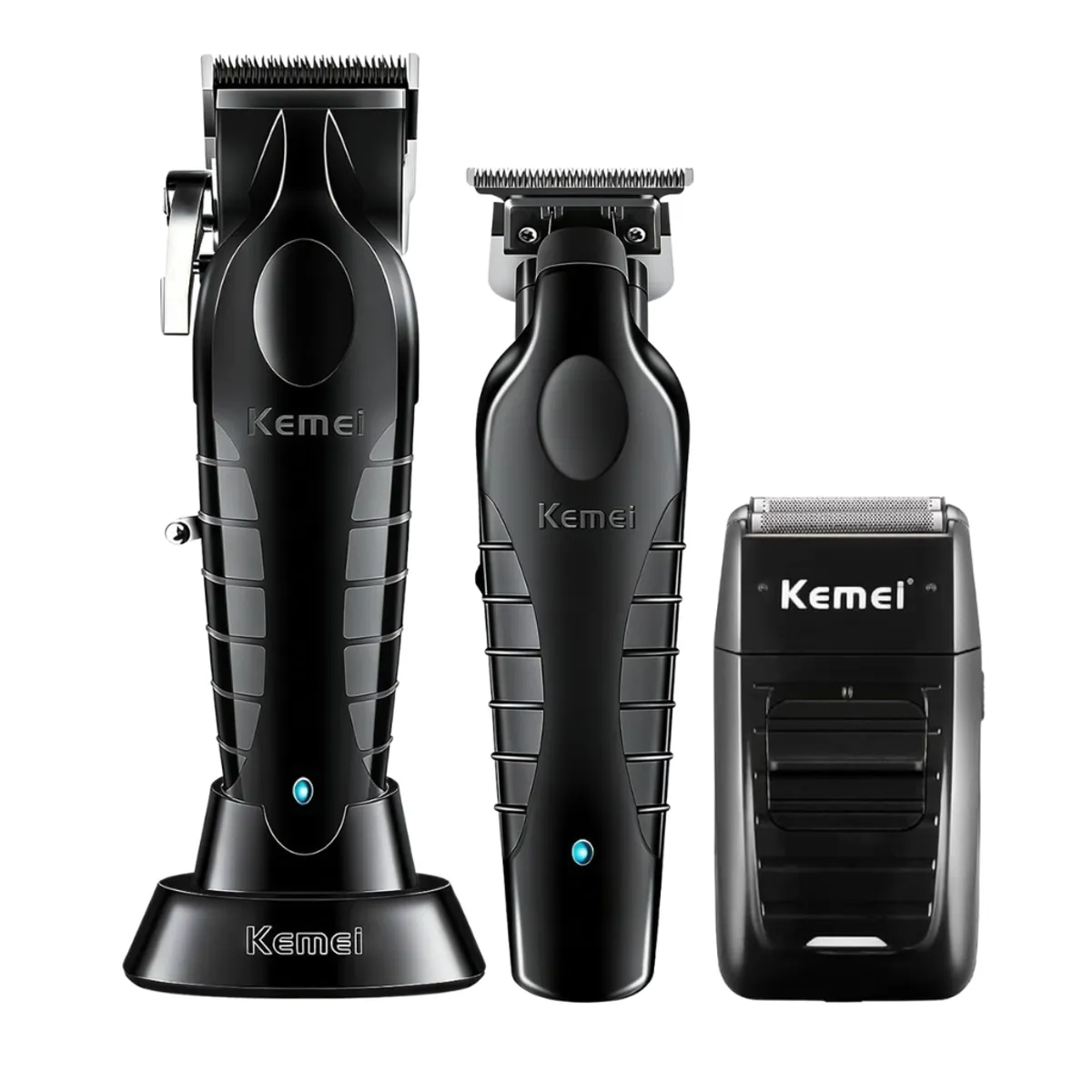 KEMEI - Kit Combo Cortadora de Pelo Profesional Kemei S9 KM-2296 + KM-2299 + KM-1102