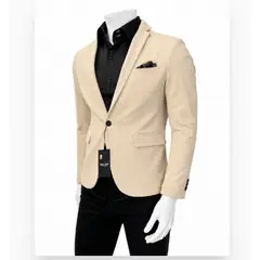 XPRESS RECHARGE - One button chaqueta de traje Casual de color Beige