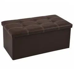 GENERICO - Puf Baúl Plegable con Almacenamiento y Asiento Acolchado Café