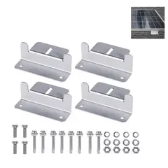 GENERICO - Soporte Montaje Panel Solar Forma Z Gris 4 Pcs para Techo