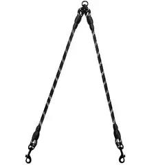 VATYERTY - Correa doble reflectante para 2 perros Negro