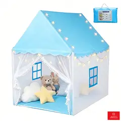 ANIKIDS - Carpa De Juego Infantil Plegable Con Luz Para Niños Niñas 130x120x100cm Color Azul