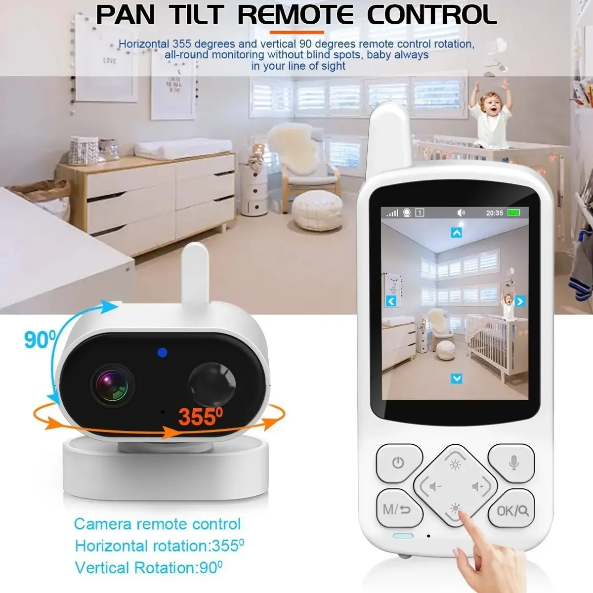 YOMYM - Monitor Inalámbrico Para Bebés 2,8 Pulgadas